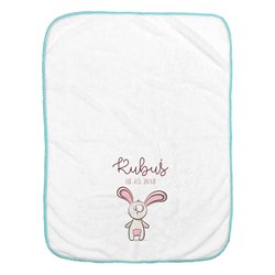 Kocyk z imieniem dla noworodka - Zając - wzór 1.