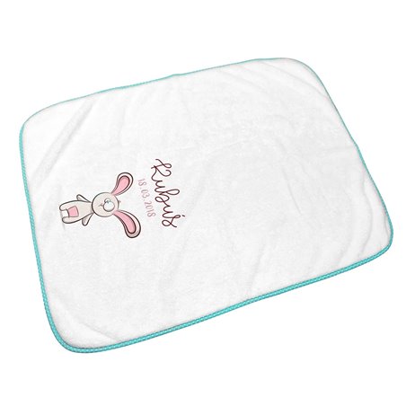 Kocyk z imieniem dla noworodka - Zając - wzór 1.