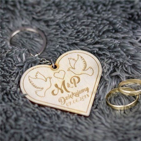 Brelok serce - podziękowania dla gości weselnych.