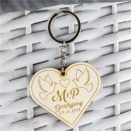 Brelok serce - podziękowania dla gości weselnych.