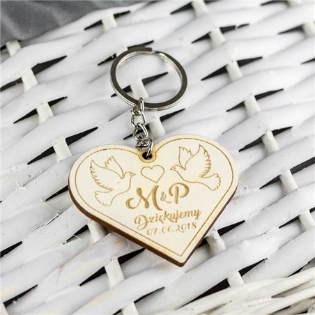 Brelok serce - podziękowania dla gości weselnych.