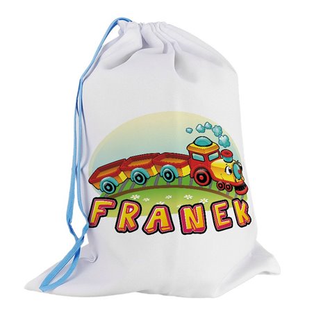 Worek na papcie Pociąg - personalizowany - zmień imię.