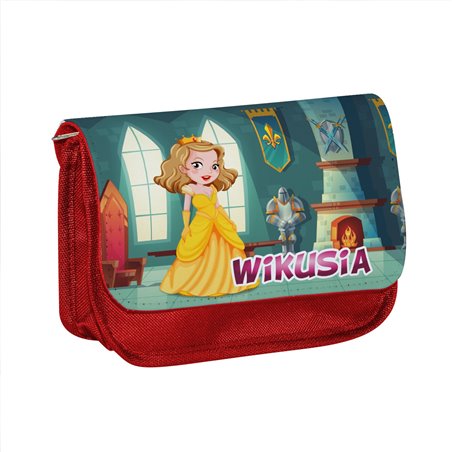 Piórnik z imieniem dziecka z grafiką "Królewna Wikusia".