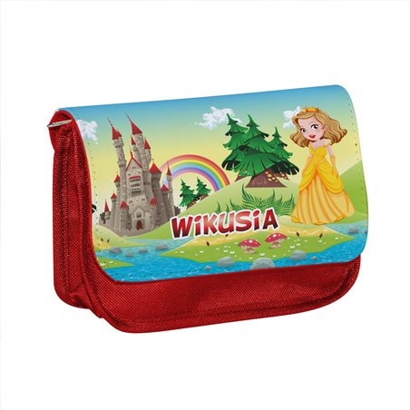 Piórnik personalizowany z imieniem dziecka z grafiką "Tęcza".