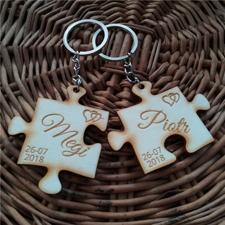 Breloki dla zakochanych puzzle - personalizacja.