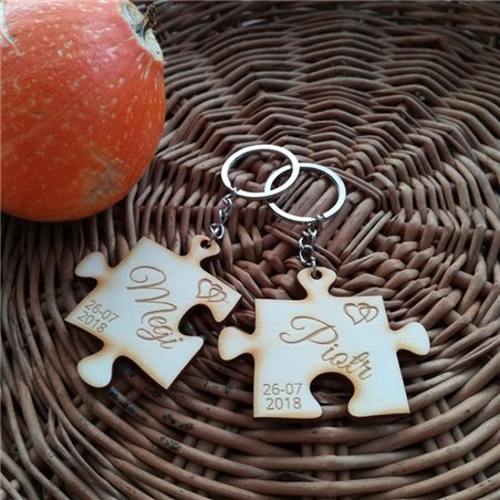 Breloki dla zakochanych puzzle - personalizacja.