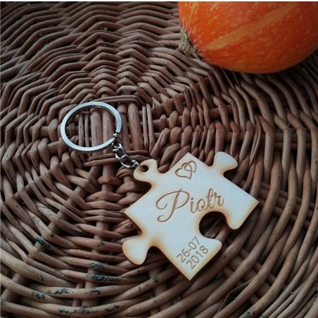 Breloki dla zakochanych puzzle - personalizacja.