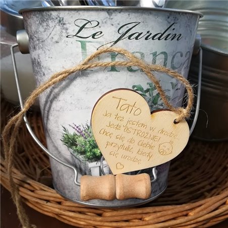 Brelok serce grawerowany - specjalnie dla taty od dziecka - wzór 1.