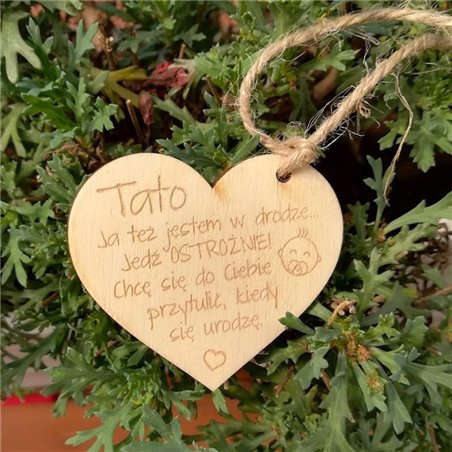 Brelok serce grawerowany - specjalnie dla taty od dziecka - wzór 1.