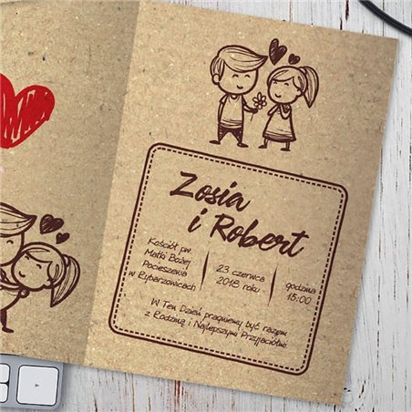 Zaproszenie ślubne vintage.