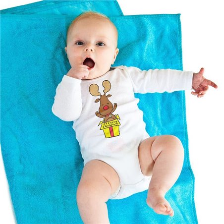 Body ze świątecznym reniferem w pudełku - krótki lub długi rękaw.