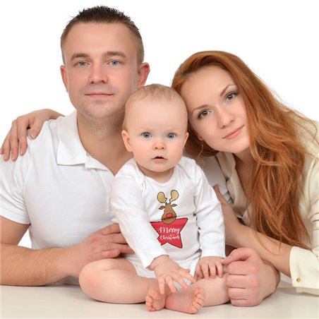 Body ze świątecznym reniferem i gwiazdką - krótki lub długi rękaw.