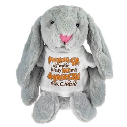 Królik "Przytulaj się do mnie kiedy...." - maskotka ok. 39 cm - podaj imię drugiej połówki.. 2