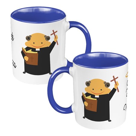 Kubek 330 ml kolorowy dla księdza- Święty kubek Księdza z imieniem- prezent z okazji Dnia Nauczyciela.