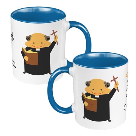 Kubek 330 ml kolorowy dla księdza- Święty kubek Księdza z imieniem- prezent z okazji Dnia Nauczyciela.