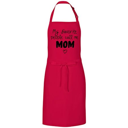 Kolorowy fartuch z nadrukiem "My favorite people call me MOM" - idealny prezent na dzień matki.