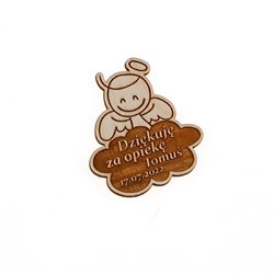 Drewniane magnesy na lodówkę - podziękowania dla gości - komunia - aniołek. 2