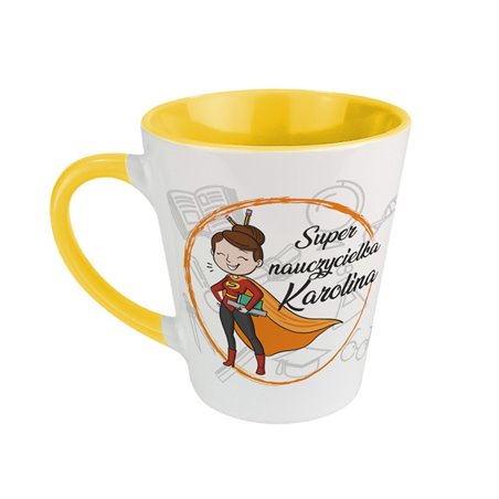 Kubek latte specjalnie dla super nauczyciela - personalizacja imieniem.