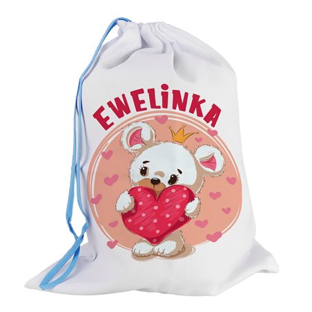Worek dla przedszkolaka - Misio - personalizowany - zmień imię.