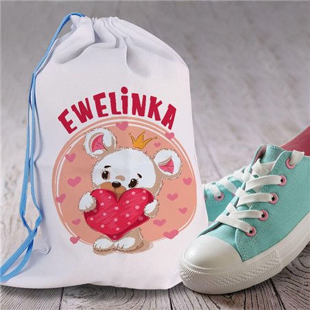 Worek dla przedszkolaka - Misio - personalizowany - zmień imię.