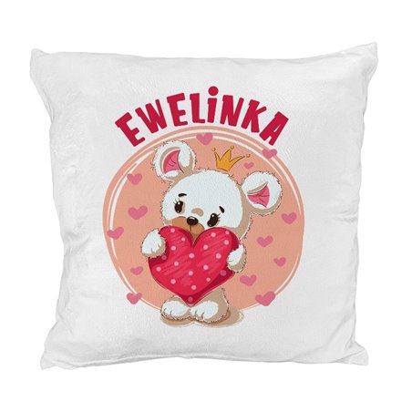 Pluszowa poduszka "Misio" - personalizacja - podaj imię.