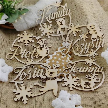 Eko bombki na choinkę z imieniem - różne wzory.
