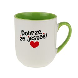Kubek kawowy "Dobrze, że jesteś".