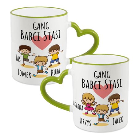 Kubek dla babci - Gang babci Stasi - uchwyt serce.