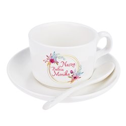 Filiżanka na dzień babci z napisem - Nasza Babcia- z imieniem Babci
