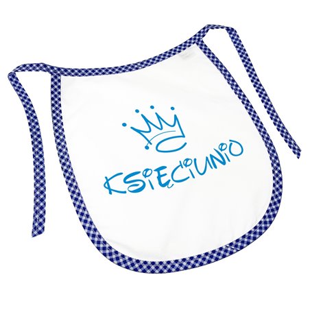 Śliniak z nadrukiem "Księciunio" to wspaniały pomysł na dodatek do prezentu z okazji narodzin, chrzcin lub innej okazji.