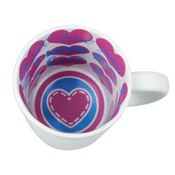 Kubek 330 ml z wnętrzem w serca z grafiką uroczego misia i zdjęciem - idealny na Walentynki.