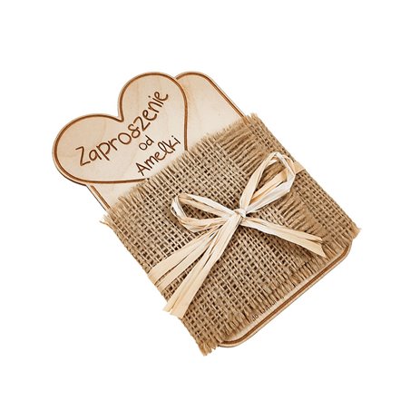 Zaproszenie ze sklejki - chrzest, komunia (anioł) .