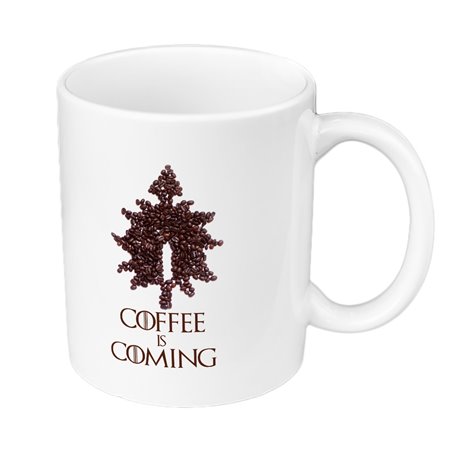 Kubek 330 ml kolorowy dla miłośnika Gry o tron - Coffee is coming- różne wzory.
