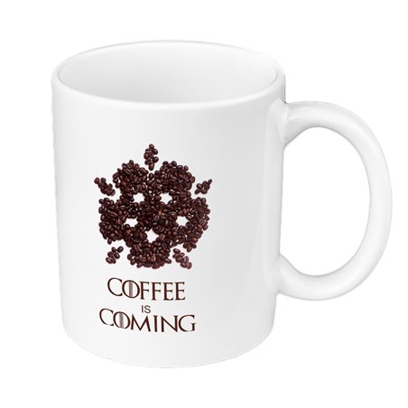 Kubek 330 ml kolorowy dla miłośnika Gry o tron - Coffee is coming- różne wzory.