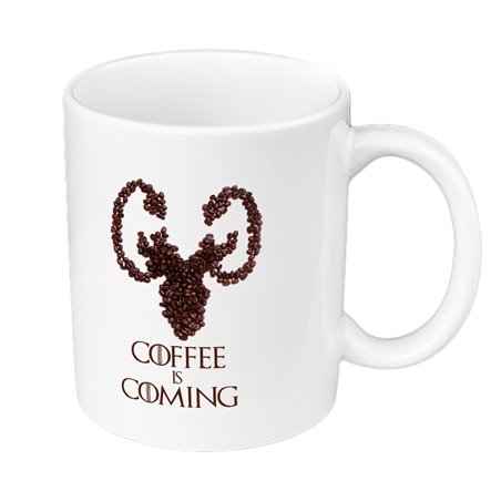 Kubek 330 ml kolorowy dla miłośnika Gry o tron - Coffee is coming- różne wzory.