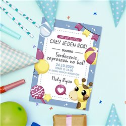 Słodkie zaproszenie na roczek dla chłopczyka lub dziewczynki. 2