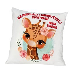Pluszowa poduszka z uroczą sarenką i personalizacją.