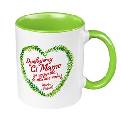 Kubek 330 ml kolorowy dla mamy z podziękowaniami - prezent na dzień matki.