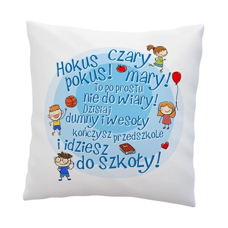 Zakończenie przedszkola prezent - poszewka z wierszykiem.