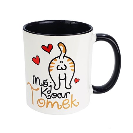 Kubek 330 ml kolorowy dla męża, chłopaka lub kolegi - Mój kocur - personalizacja.