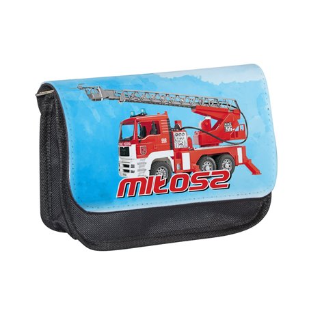 Piórnik personalizowany z imieniem dziecka z grafiką "Straż Pożarna".