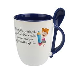 Kubek z łyżeczką dla nauczyciela - Nie tylko z książek...