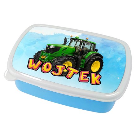 Pudełko na kanapki - śniadaniówka z imieniem Twojego dziecka- różne wzory traktor.