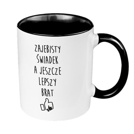 Kubek 330 ml kolorowy specjalnie dla brata - zajebisty świadek, a jeszcze lepszy brat.