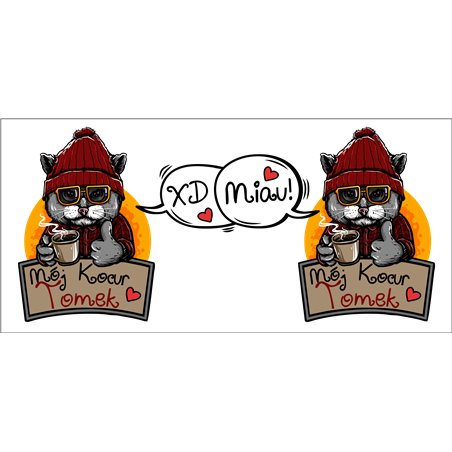 Kubek 330 ml kolorowy dla męża, chłopaka lub kolegi - Mój kocur 2 - personalizacja.