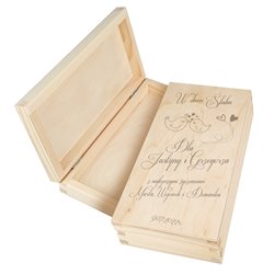 Pudełko na pieniądze lub czekoladę na ślub "Ptaszki".