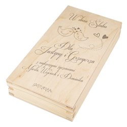 Pudełko na pieniądze lub czekoladę na ślub "Ptaszki". 2