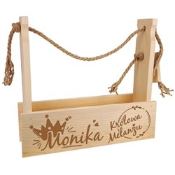 Nosidło drewniane na 3 lub 4 piwa, kwiaty, narzędzia z grawerem - Królowa melanżu. 2