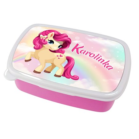 Pudełko na kanapki - śniadaniówka "Kucyk Pony" z imieniem Twojego dziecka.