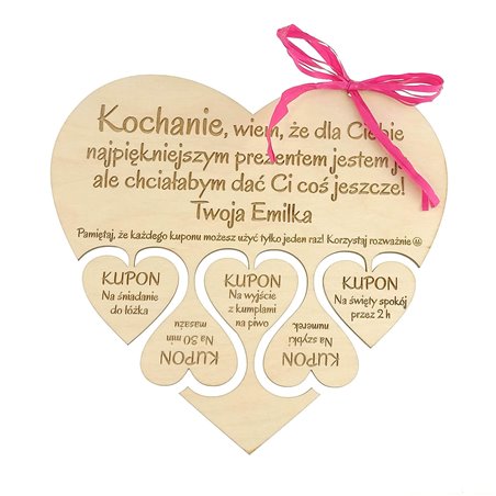 Kupony na Walentynki dla niego lub dla niej.